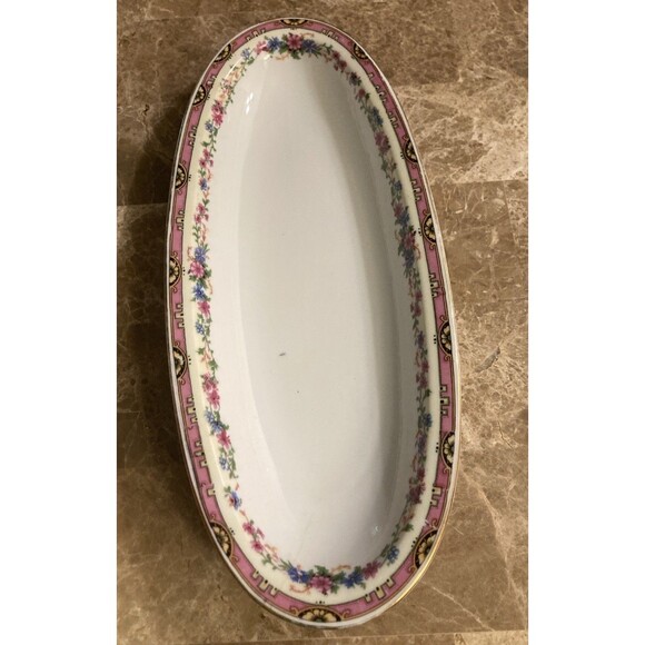 TK Thun Czechoslovakia China, Oval Platter, Vintage Wildflower 12” X 5.25” - Picture 3 of 10